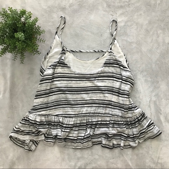 Lush Black and White Striped Flowy Cami Top - Picture 3 of 5